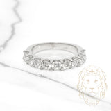 Bague - Or 14K blanc semi-éternité diamants lab coupe brillant 1.54CT - RIGL025