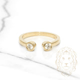 Bague - Or 14K jaune ouverte diamants lab coupe brillant sertie clos 0.22CT - RIGL029