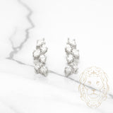 Studs - Or 14K blanc pendantes diamants lab coupe marquise 1.10CT - BOGL026