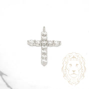 Pendant - 14K White Gold Lab Diamond Cross 1.35CT - PEGL019