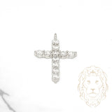 Pendant - 14K White Gold Lab Diamond Cross 1.35CT - PEGL019
