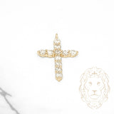 Pendant - 14K Yellow Gold Lab Diamond Cross 1.35CT - PEGL020