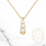 Woman's necklace - 14K Yellow Gold Pendant Three Stones Brilliant Cut Lab Diamonds 1.57CT 18" - CHGL005