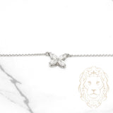 Woman's Necklace - 14K White Gold Flower Pendant in Marquise Cut Lab Diamonds 0.52CT 16" - CHGL006