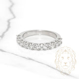 Bague - Or 14K blanc semi-éternité diamants lab coupe brillant 1.20CT - RIGL018