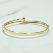 Bracelet jonc - Or 10K jaune clou enroulé - BRG114