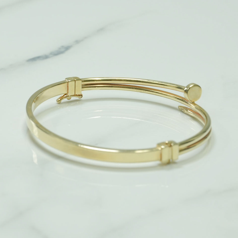 Bracelet jonc - Or 10K jaune clou enroulé - BRG114