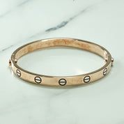 Bracelet jonc - Or 10K deux tons rose & blanc amour - BRG122