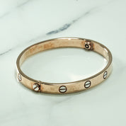 Bracelet jonc - Or 10K deux tons rose & blanc amour - BRG122