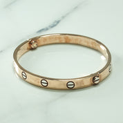 Bracelet jonc - Or 10K deux tons rose & blanc amour - BRG122