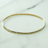 Unisex bangle - 10K thin polished gold stackable yellow - BRG124