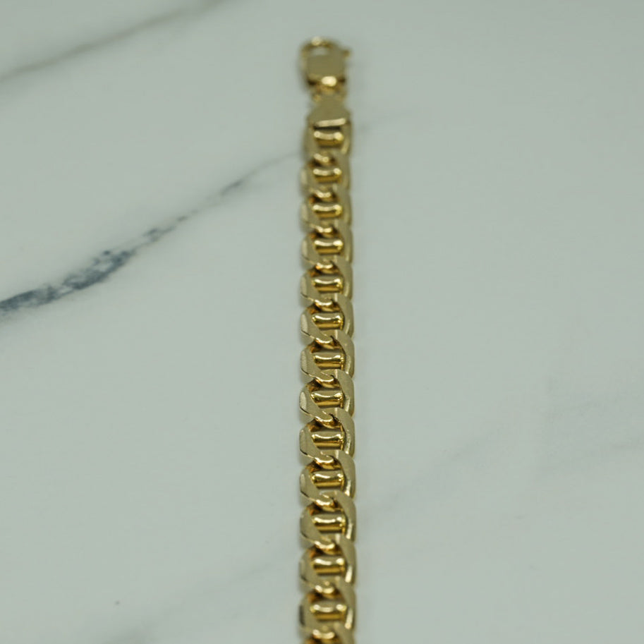 Unisex Bracelet - 10K Gold Yellow Anchor Links 8.5" - BRG134