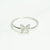 Lady's ring - 10K gold glossy white butterfly - RIG112