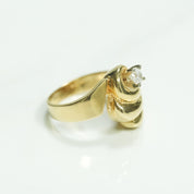 Bague - Or 10K gros tourbillon avec pierre jaune cz - RIG123