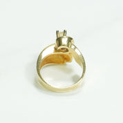 Bague - Or 10K gros tourbillon avec pierre jaune cz - RIG123