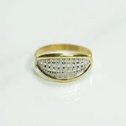 Lady's ring - 10K gold ellipse brilliant two-tone yellow & white - RIG128