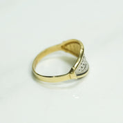 Lady's ring - 10K gold ellipse brilliant two-tone yellow & white - RIG128