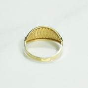 Lady's ring - 10K gold ellipse brilliant two-tone yellow & white - RIG128