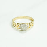 Bague - Or 10K jaune dôme pavé cz avec cuban links - RIG130