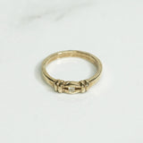 Children's ring - 10K gold cz yellow framed stone - RIG144