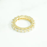 Bague femme - Or 10K éternité pierres taille princesse jaune cz - RIG154