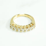 Bague - Or 10K semi-éternité pierres coupe brillant jaune cz - RIG159