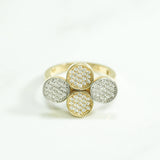 Bague - Or 10K quatre cercles pavé deux tons jaune & blanc cz - RIG161