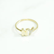 Bague - Or 10K "NY" pavé jaune cz - RIG172