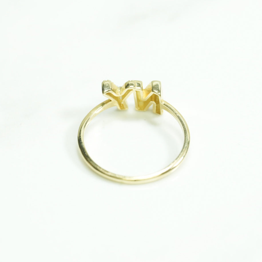 Bague - Or 10K "NY" pavé jaune cz - RIG172