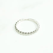 Bague - Or 10K perlée poli superposable blanc - RIG173