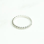 Bague - Or 10K perlée poli superposable blanc - RIG173