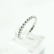 Bague - Or 10K perlée poli superposable blanc - RIG173