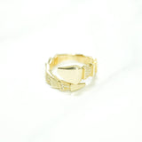 Bague - Or 10K serpent pavé jaune cz - RIG189