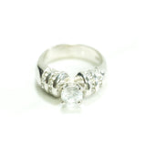 Bague - Or 10K pierre coupe brillant pavé blanc cz - RIG202