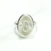 Bague - Or 10K ovale brillant pavé blanc cz - RIG204