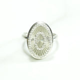 Bague - Or 10K ovale brillant pavé blanc cz - RIG204