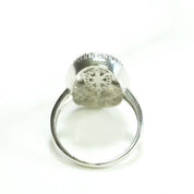 Bague - Or 10K ovale brillant pavé blanc cz - RIG204