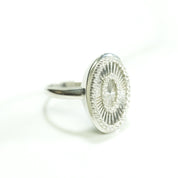 Bague - Or 10K ovale brillant pavé blanc cz - RIG204