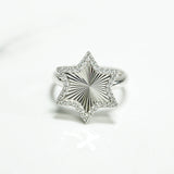 Bague - Or 10K étoile brillant pavé blanc cz - RIG205
