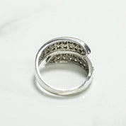 Bague - Or 10K bandes superposées pavé blanc cz - RIG206