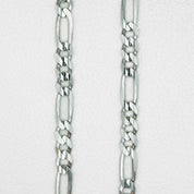 Bracelet de cheville femme - Or 10K blanc  figaro 12.5" - ANG010