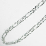 Bracelet de cheville femme - Or 10K blanc  figaro 12.5" - ANG010