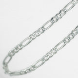 Woman's anklet - 10K white gold figaro links 12.5" - ANG010