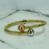 Bracelet jonc - Or 10K twist tri-couleur - BRG100