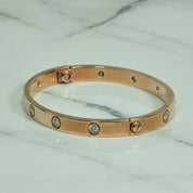 Bracelet jonc - Or 10K amour éternel rose cz - BRG102