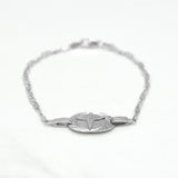 Unisex bracelet - 10K white medical gold with 7" diamond cut links - BRG170