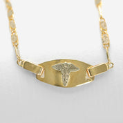 Unisex bracelet - 10K two-tone yellow & white medical gold with 8.5" diamond-cut links - BRG166