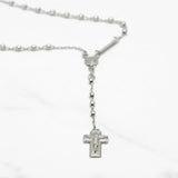 Rosary - 10K white gold diamond cut beads - CHG048