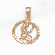 Pendentif - Or 10K rose vierge coupe diamant - PEG065