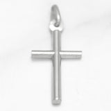 Pendant - 10K white gold cross polished - PEG123